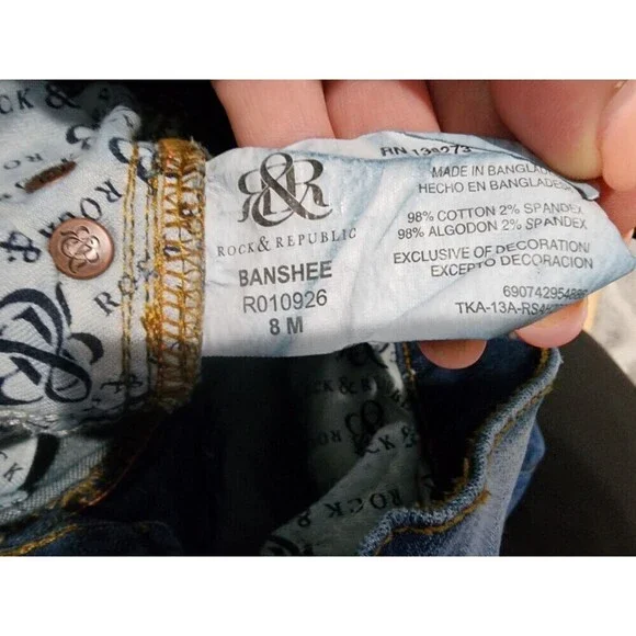 Rock & Republic Women's Jeans Size 8M Waist 28 Skinny Banshee Inseem 26 - Picture 2 of 9